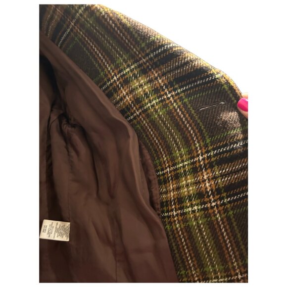 Juicy Couture Plaid Wool-Blend Peacoat - Size 4 - Picture 4 of 5